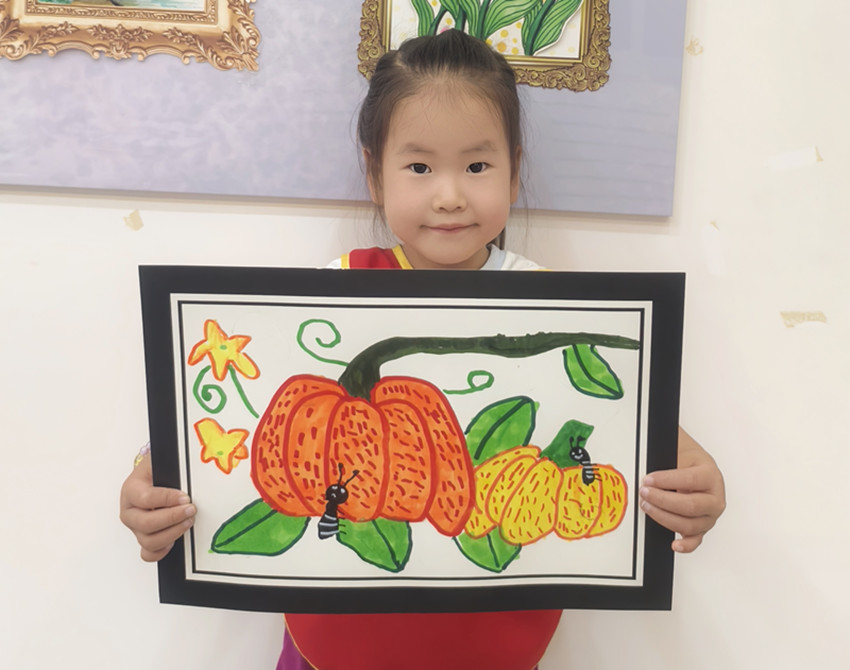 秋分绘就南瓜意，少年书尽季秋情——内蒙古自治区赤峰市元宝山区西城街道新景四季东社区关工委少年儿童时令绘画