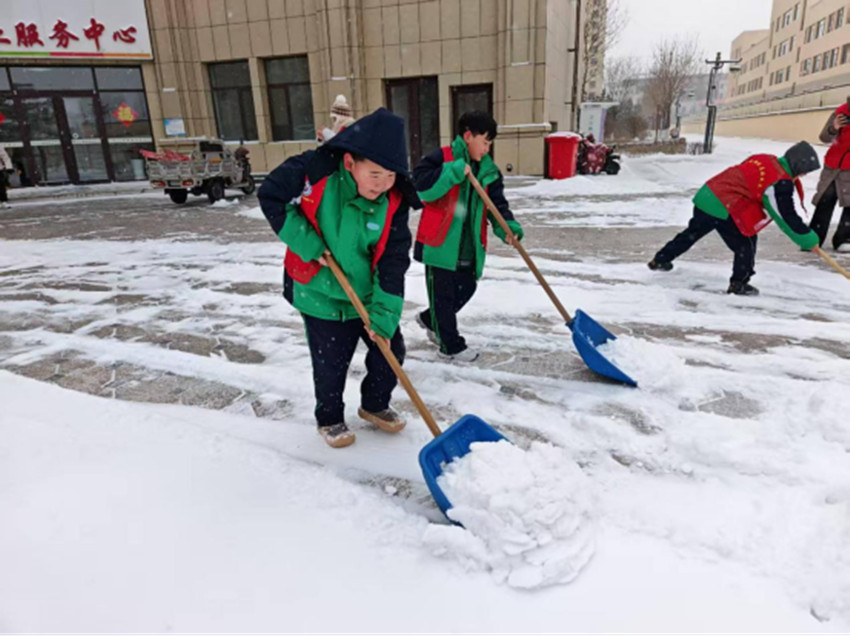 西城街道新景四季东社区、西城小学联合开展“雪落暖童心 劳动伴成长”活动照片2_副本.jpg