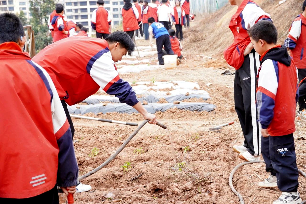 四川省凉山州会东南山实验学校关工委开展农耕实践活动